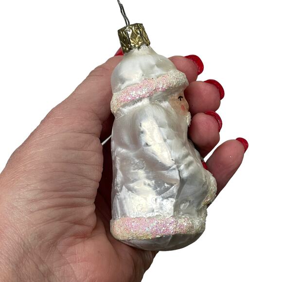 Vintage Inge Glas Ornament Father Frost White Santa Mercury Glass Germany 4096? - Picture 2 of 16